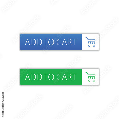 vector Add to cart button blue and green design
