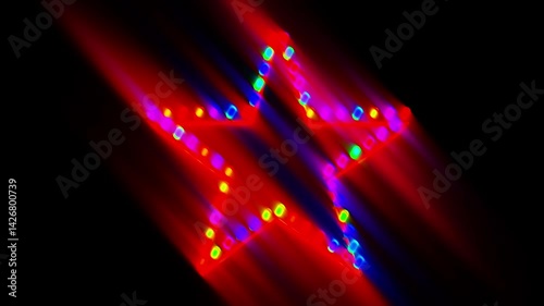 Spinning RGB Star Light Strings with Vivid Motion Blur