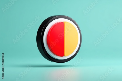 Free Download Abstract 3D Render of a Circular Graphic with Red and Yellow Halves - GFXLoad