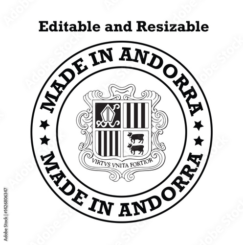 Made in Andorra, Andorra logo, Andorra stamp, 