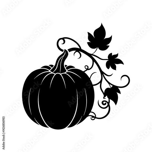 Pumpkin Vine Silhouette vector illustration