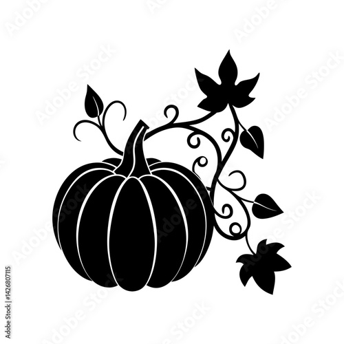 Pumpkin Vine Silhouette vector illustration