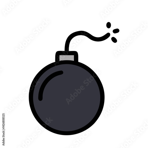 bomb with burning fuse