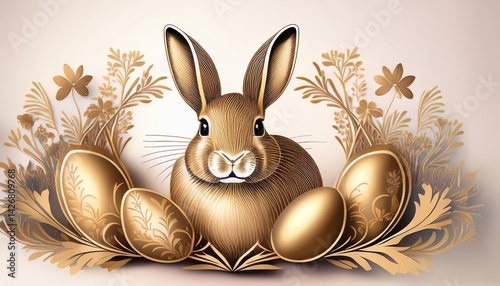 line art easter egg greeting elegant easter bunny graphic for card