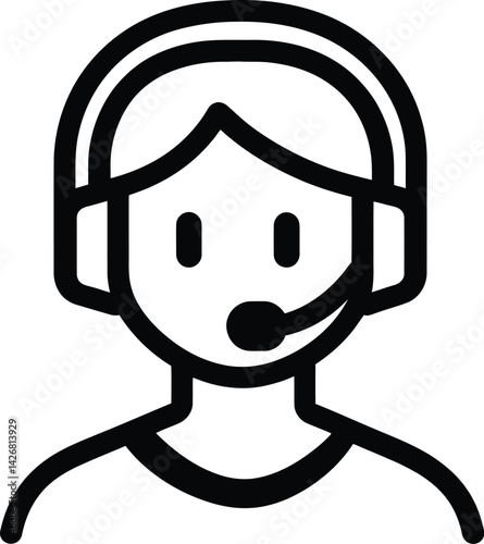Customer Service Representative Silhouette, Featuring a Friendly Individual Wearing a Headset