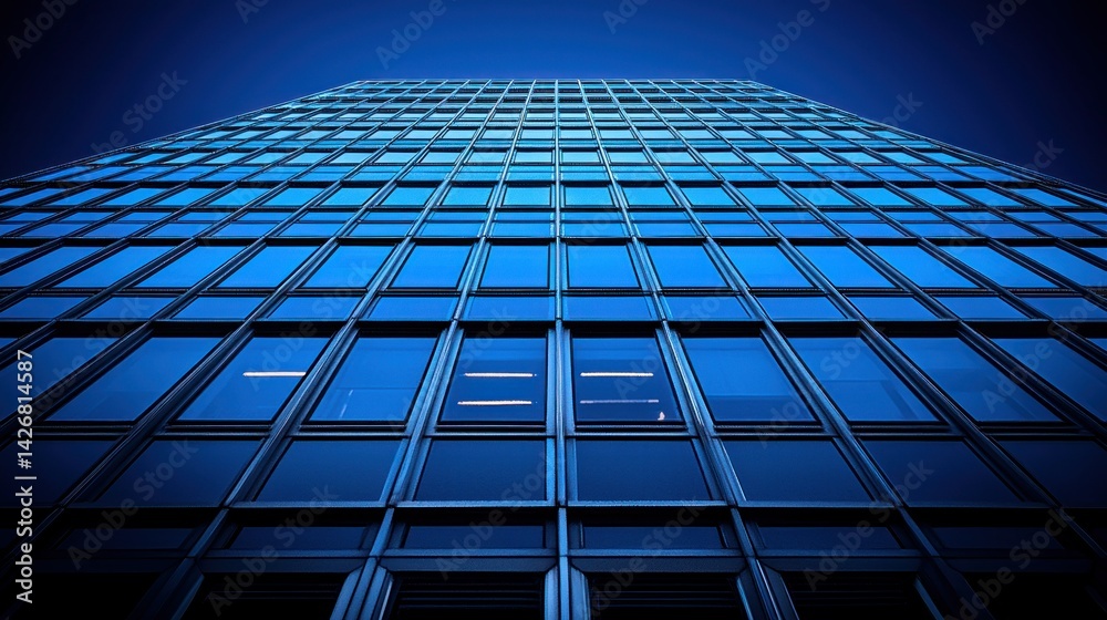Obraz premium Modern skyscraper facade at night