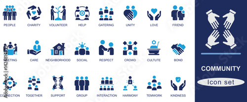 Community solid icon set.