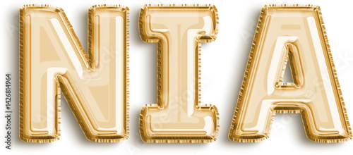 Nia Gold Foil Balloon Uppercase Letters