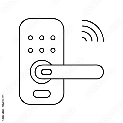 Smart lock icon representing advanced home security and access control