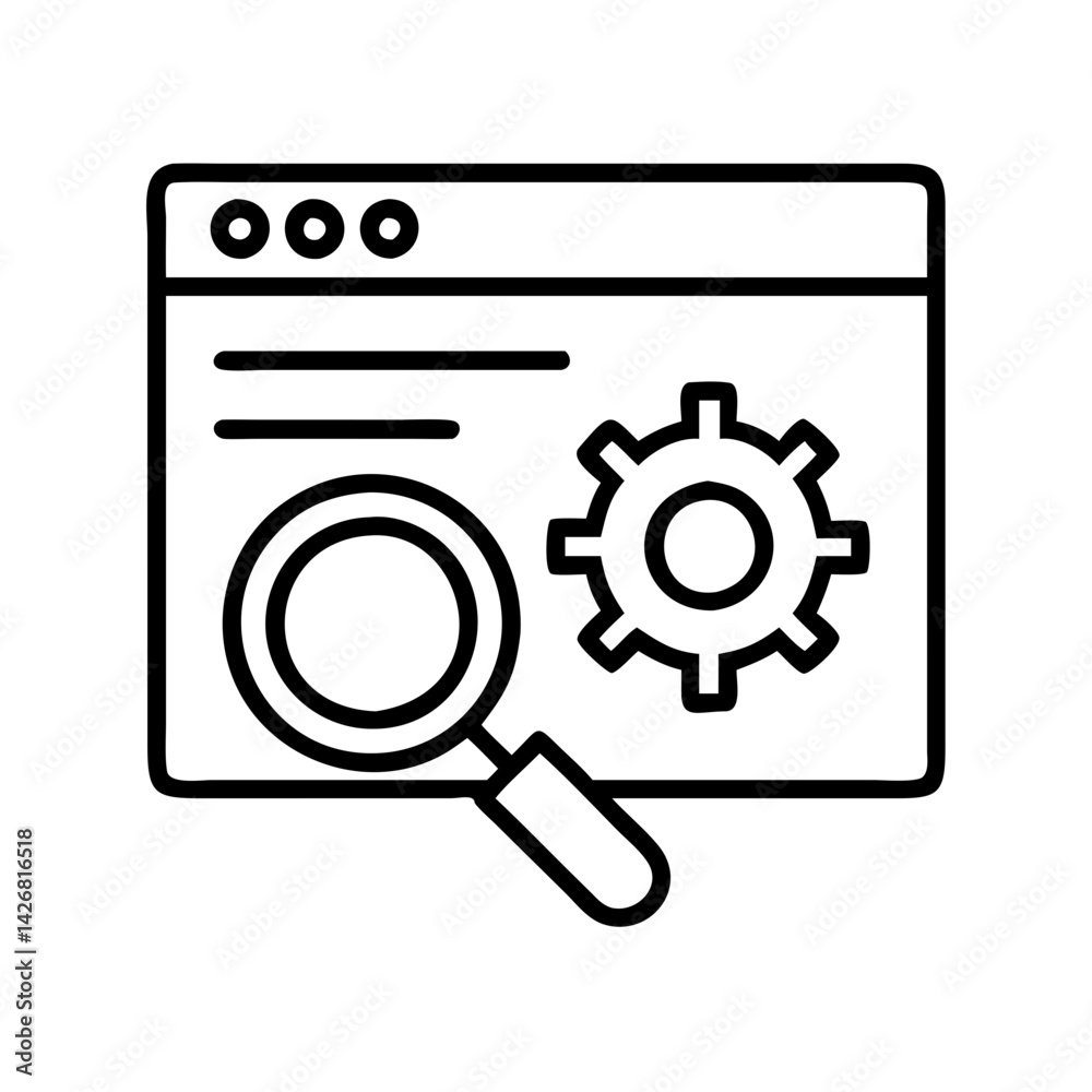 Search engine optimization seo website development and design configuration and maintenance icon vector Search engine optimization seo website development and design configuration and maintenance icon vector