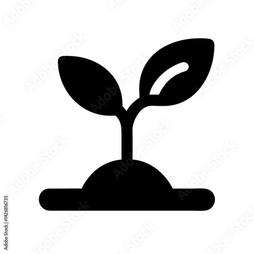 Seedling Plant Sprout Growing Icon Design