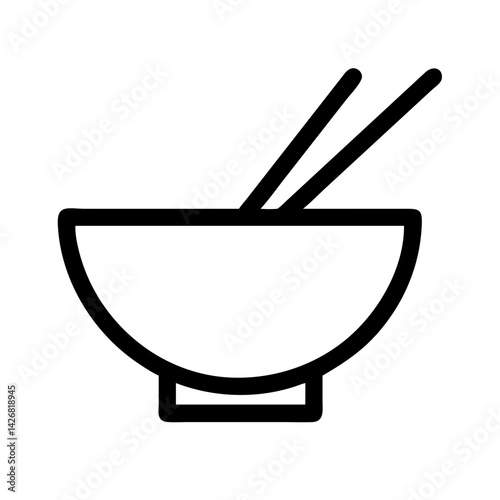 Soup Bowl with Chopsticks on Top Icon Design