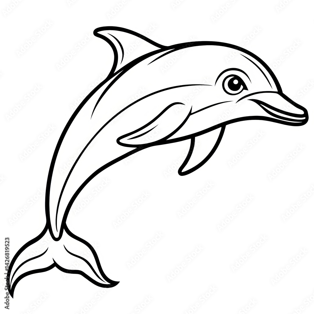 Fototapeta premium Dolphin Line Art