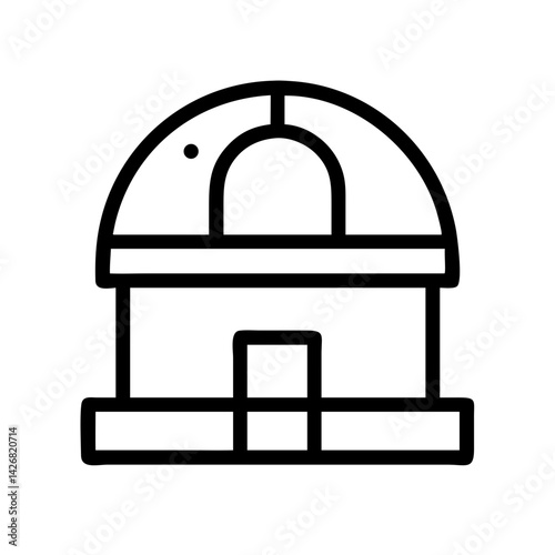 Space Dome Observatory Structure Icon Design