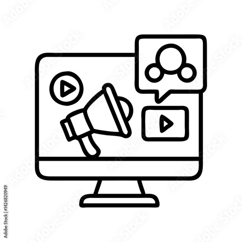 Digital marketing strategy online advertising social media campaign video marketing promotion megaphone