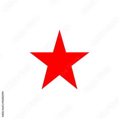 Red Star Isolate Background PNG – Simple Shape and Design Element