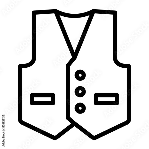 Vest Vector Line Icon Design