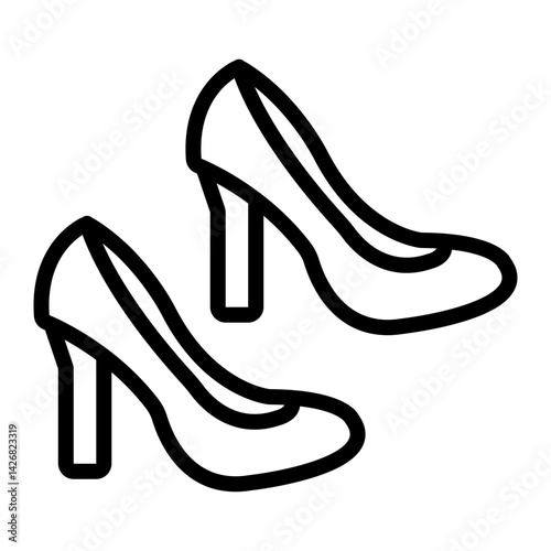 High Heels Vector Line Icon Design