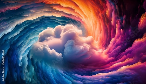 dynamic cloud animation with vibrant background colors and swirling patterns loop