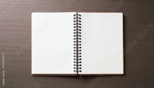 blank spiral notebook lined paper open book office supplies stationery top view