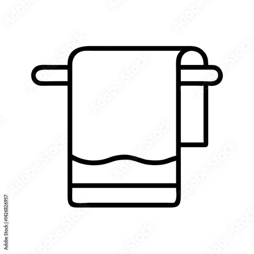Illustration of towel towel rack bathroom accessory bath textile clean hygiene domestic object cloth line