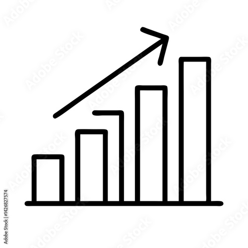 Growth chart bar graph business success increasing arrow financial diagram report data analysis