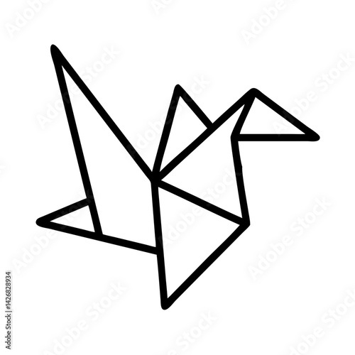 Origami bird vector illustration design paper art animal line art graphic design symbol simple icon logo