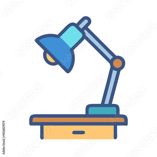 Study Desk Lamp with Adjustable Arm Icon Design