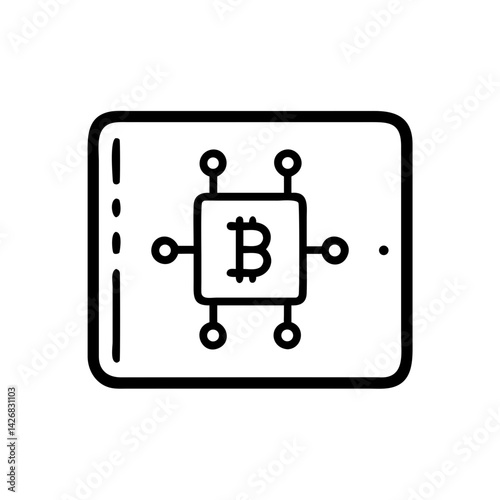 Free Download Tablet Displaying Bitcoin Interface Screen Icon Design - GFXLoad