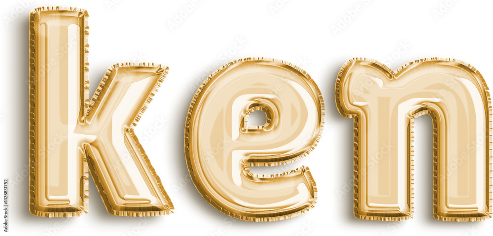 Ken Gold Foil Balloon Lowercase Letters