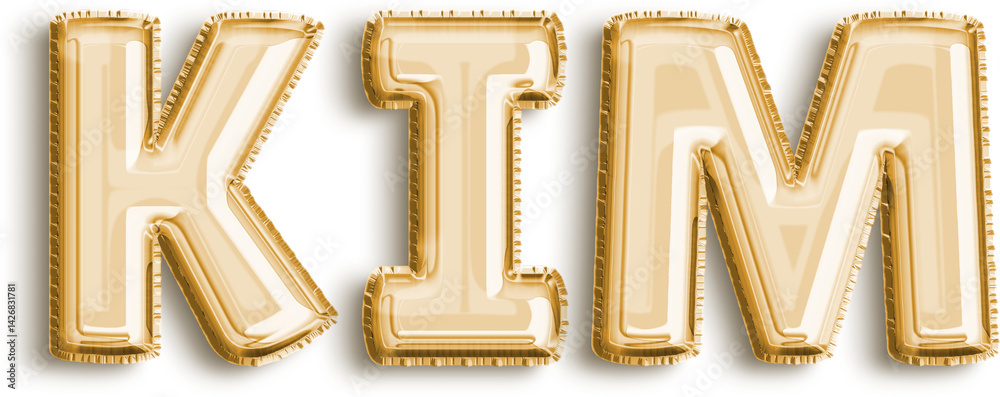 Kim Gold Foil Balloon Uppercase Letters