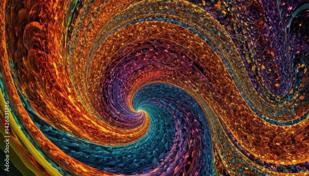 Mesmerizing Spiral of Color and Light Abstract Fractal Art Mesmerizing Spiral of Color and Light Abstract Fractal Art