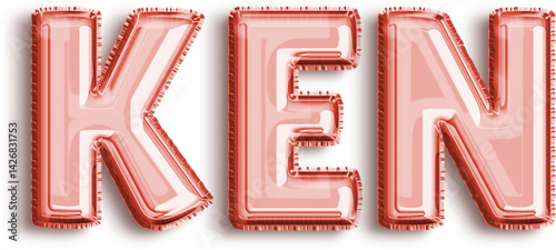 Obraz na płótnie Ken Red Foil Balloon Uppercase Letters w salonie