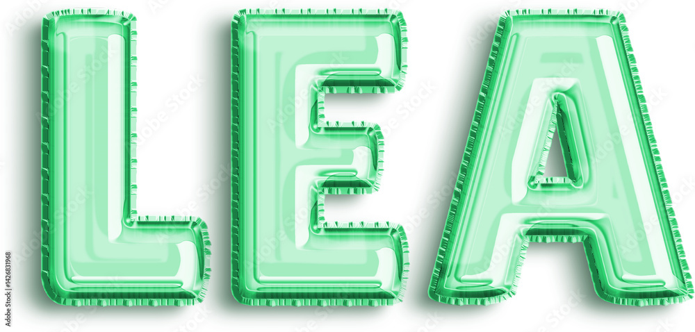 Lea Mint Foil Balloon Uppercase Letters