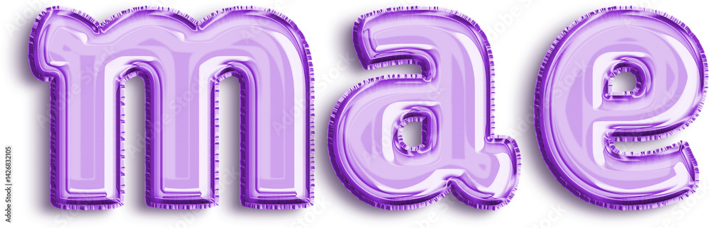 Mae Purple Foil Balloon Lowercase Letters