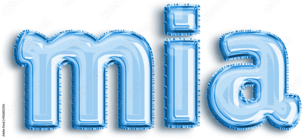 Mia Blue Foil Balloon Lowercase Letters