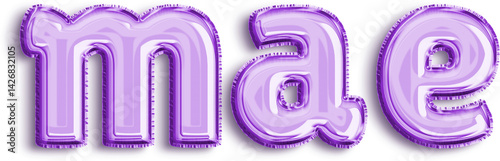 Mae Purple Foil Balloon Lowercase Letters