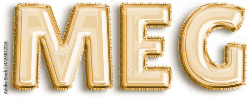 Obraz na płótnie Meg Gold Foil Balloon Uppercase Letters w salonie