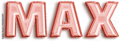 Obraz na płótnie Max Red Foil Balloon Uppercase Letters w salonie