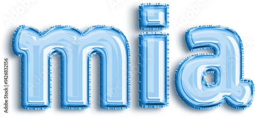 Obraz na płótnie Mia Blue Foil Balloon Lowercase Letters w salonie
