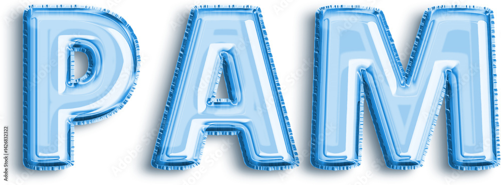 Pam Blue Foil Balloon Uppercase Letters