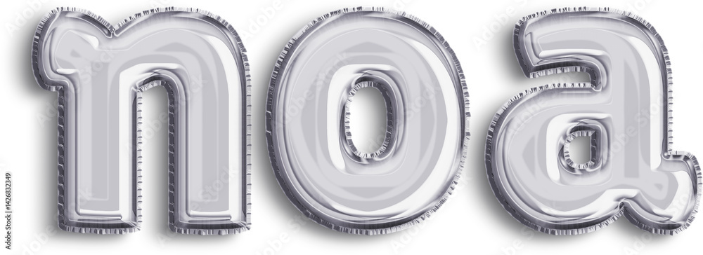 Noa Silver Foil Balloon Lowercase Letters