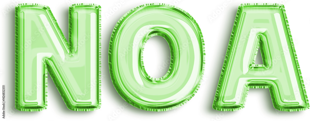 Noa Green Foil Balloon Uppercase Letters