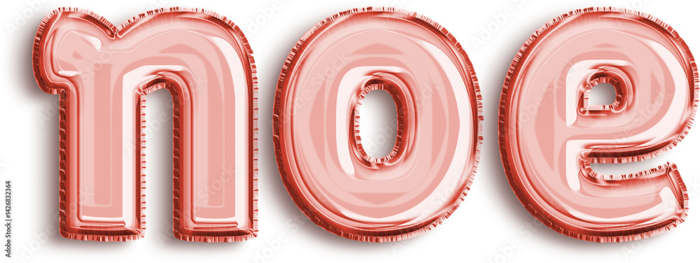 Noe Red Foil Balloon Lowercase Letters