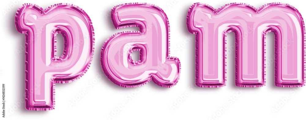 Pam Pink Foil Balloon Lowercase Letters
