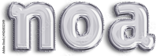 Obraz na płótnie Noa Silver Foil Balloon Lowercase Letters w salonie