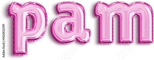 Obraz na płótnie Pam Pink Foil Balloon Lowercase Letters w salonie