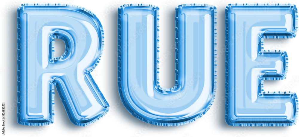 Rue Blue Foil Balloon Uppercase Letters