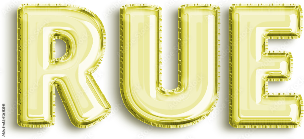 Rue Yellow Foil Balloon Uppercase Letters