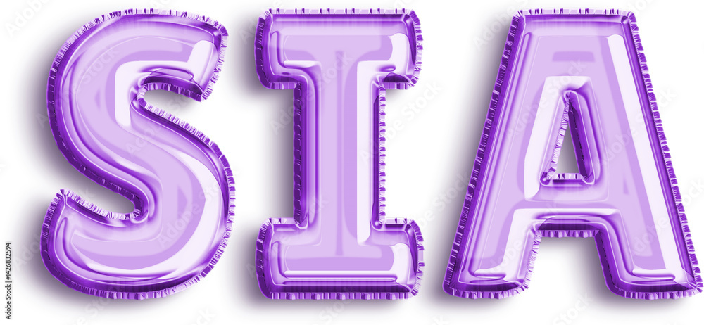 Sia Purple Foil Balloon Uppercase Letters